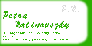 petra malinovszky business card